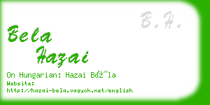 bela hazai business card